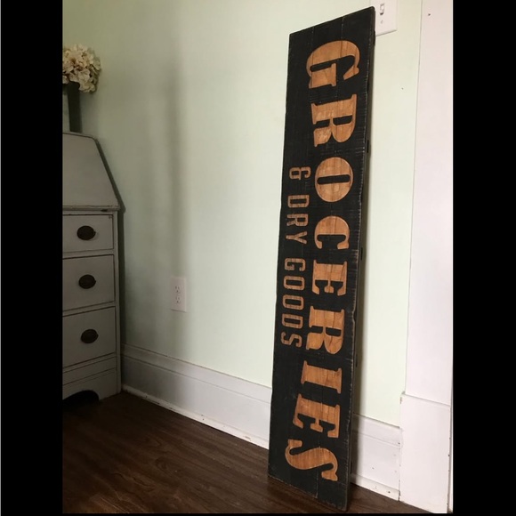 Large Vintage Style wooden Groceries & Dry Goods Sign - Picture 3 of 4